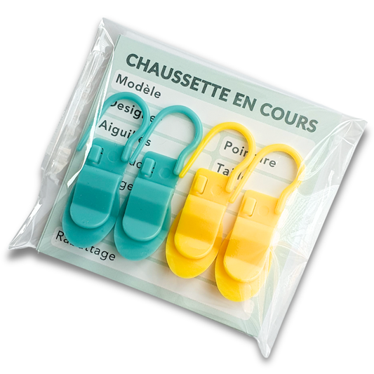 Lot de 4 marqueurs spéciaux encours + 8 cartes “Chaussettes en cours”