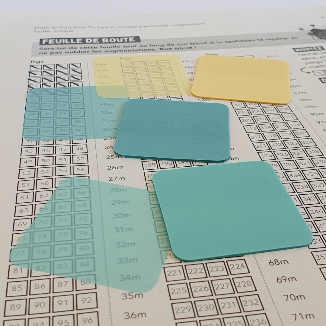 Lot de 60 notes transparentes repositionnables pour patrons de tricot