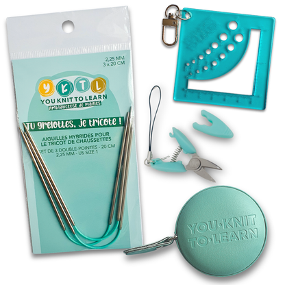 Kit découverte tricot de chaussettes – aiguilles hybrides, accessoires et outils essentiels