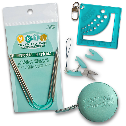Kit découverte tricot de chaussettes – aiguilles hybrides, accessoires et outils essentiels
