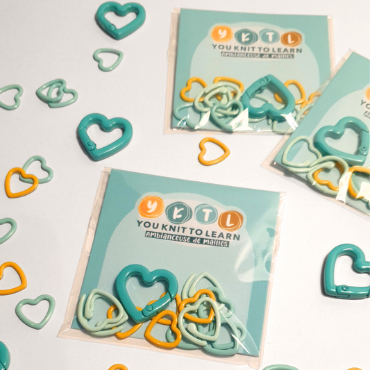 Lots de 12 marqueurs coeur avec mousqueton