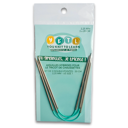 Combo d'aiguilles pour tricoter des chaussettes – mini-circulaires + double-pointes hybrides