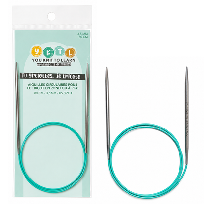 Aiguilles circulaires 80 cm – 3,5 mm pour le tricot en rond ou à plat