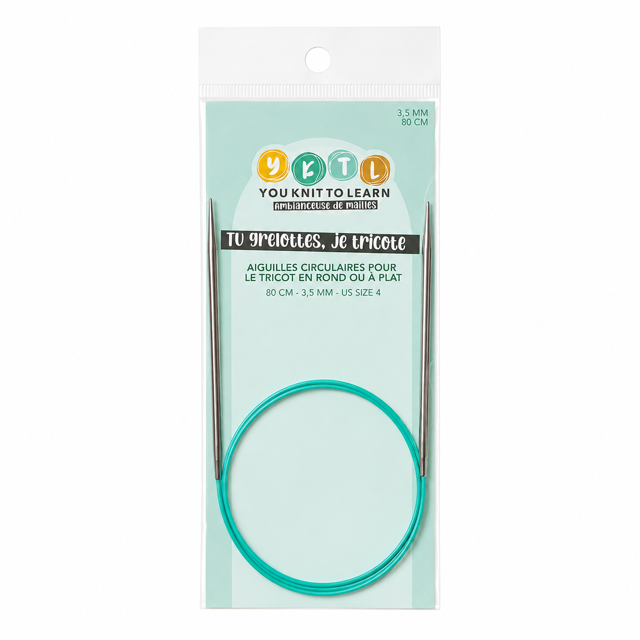 Aiguilles circulaires 80 cm – 3,5 mm pour le tricot en rond ou à plat