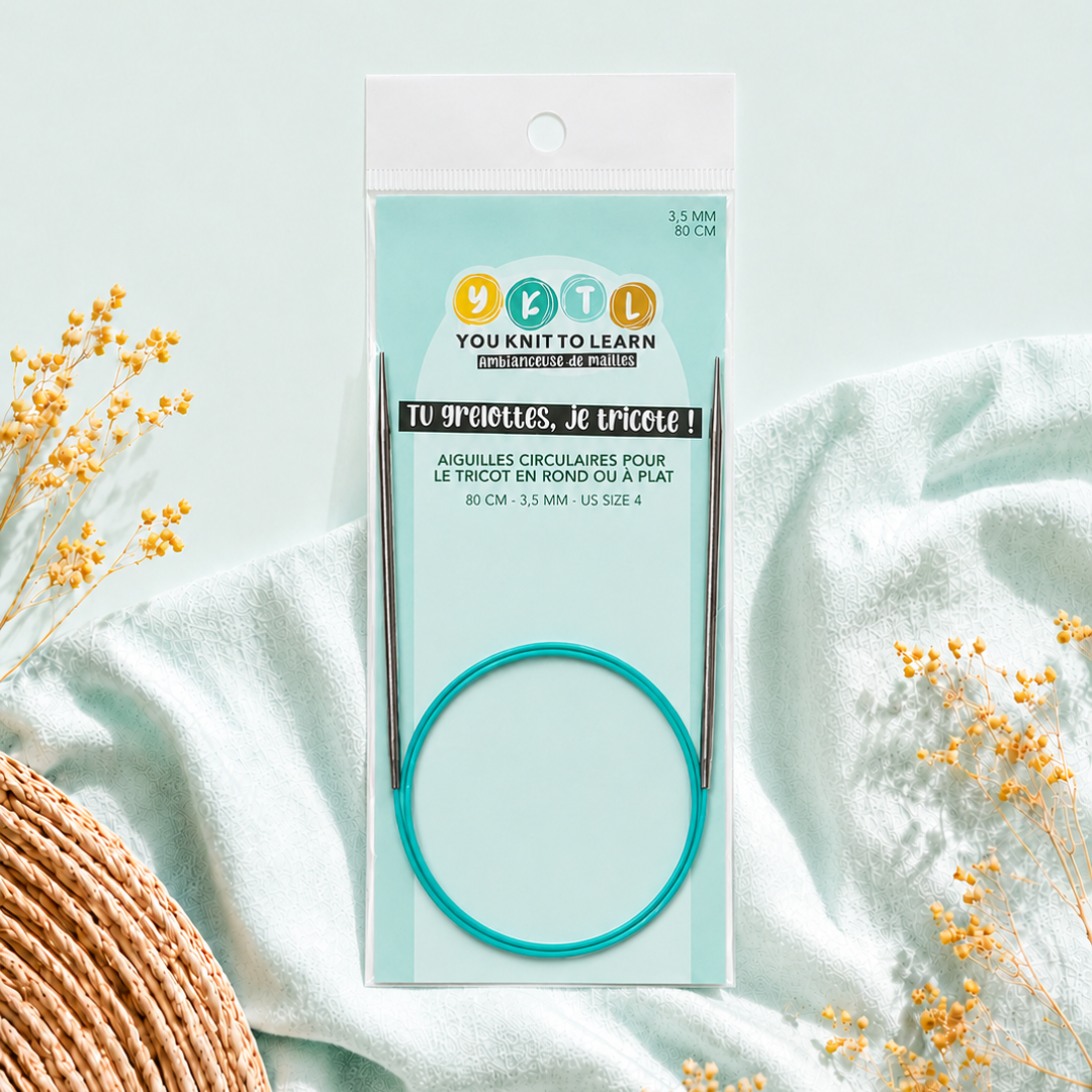 Aiguilles circulaires 80 cm – 3,5 mm pour le tricot en rond ou à plat