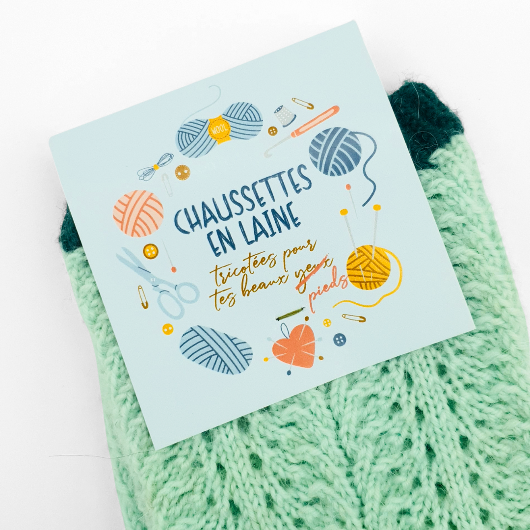 Lot de 6 étiquettes cadeau à coudre sur des chaussettes