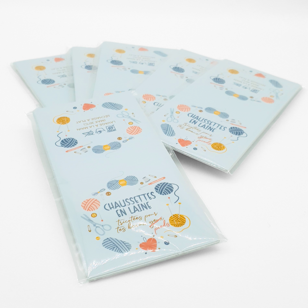 Lot de 6 étiquettes cadeau à coudre sur des chaussettes