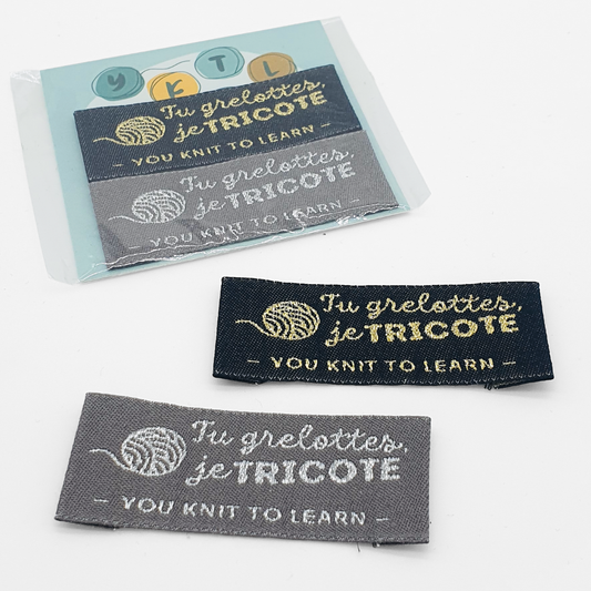 Lot de 2 étiquettes tissées à coudre - 60 x 25 mm