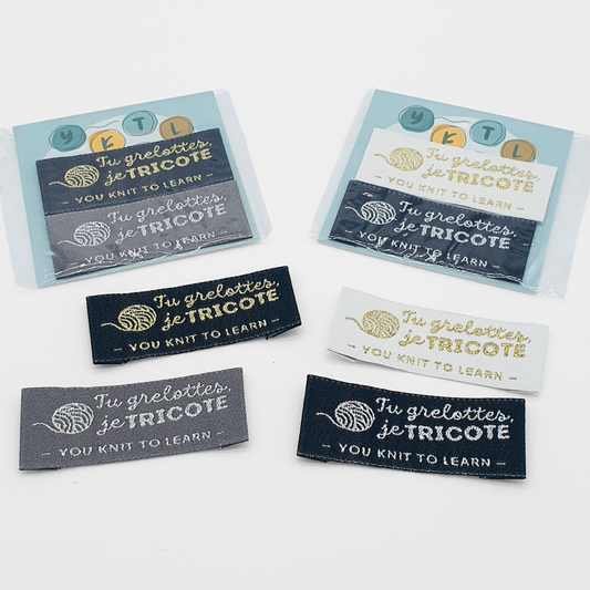 Lot de 2 étiquettes tissées à coudre - 60 x 25 mm