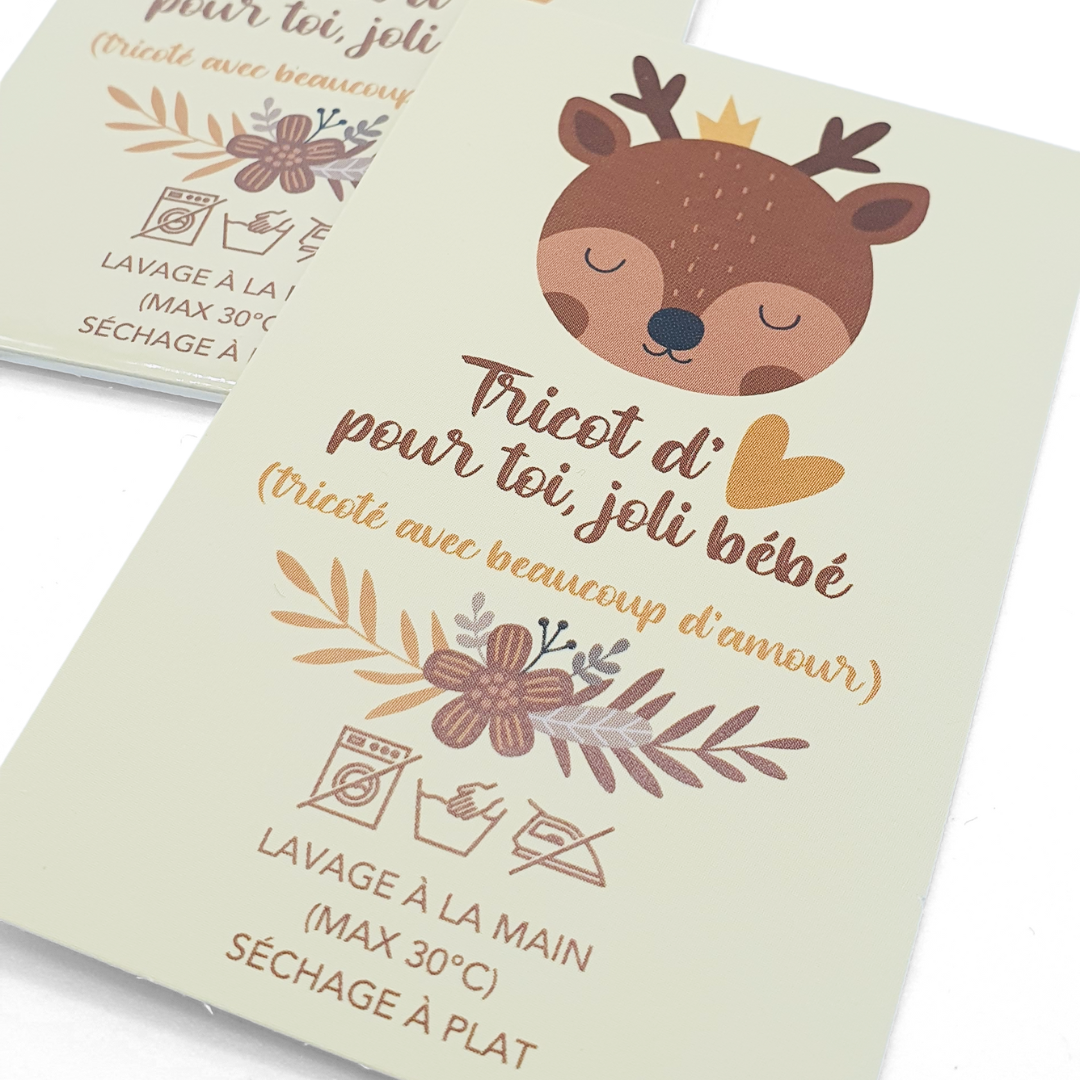 Lot de 6 étiquettes cadeau spécial layette tricotée