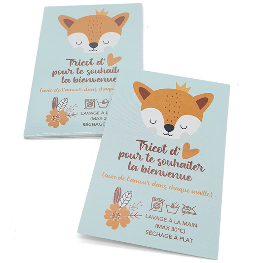 Lot de 6 étiquettes cadeau spécial layette tricotée