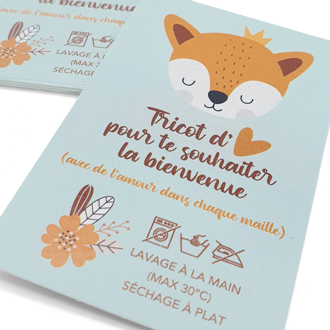 Lot de 6 étiquettes cadeau spécial layette tricotée