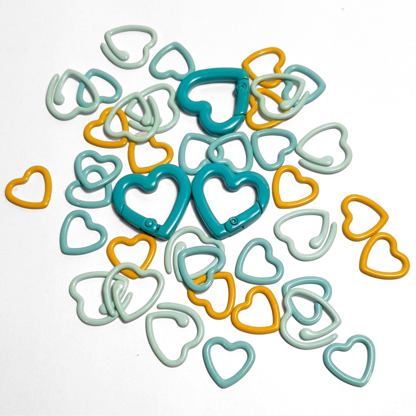 Lots de 12 marqueurs coeur avec mousqueton