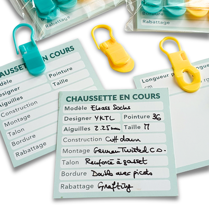 Lot de 4 marqueurs spéciaux encours + 8 cartes “Chaussettes en cours”