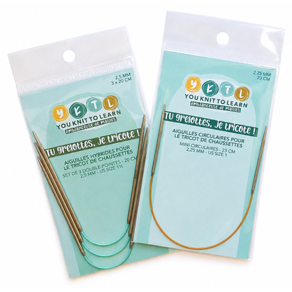 Combo d'aiguilles pour tricoter des chaussettes – mini-circulaires + double-pointes hybrides