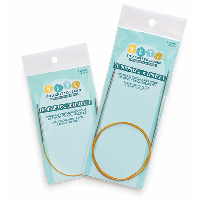 Combo d’aiguilles circulaires pour tricoter des chaussettes – mini-circulaires + longues